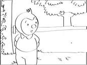 coloriage t choupi dans le jardin